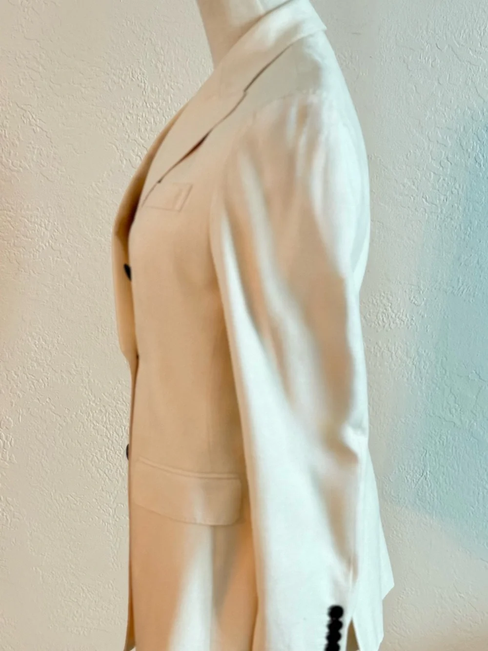 SUISTUDIO‎ Cameron Double Breasted Off White Silk Cotton Blazer Jacket Luxury 6